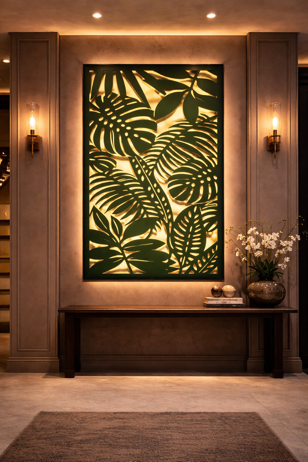 botanical wall feature