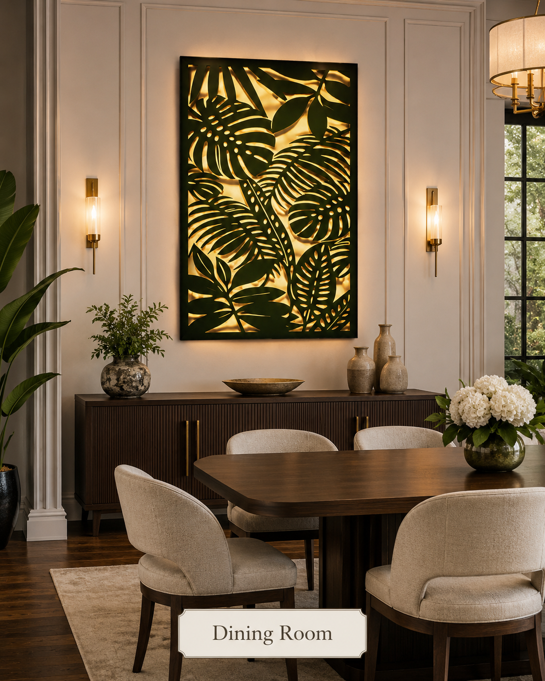 botanical wall feature