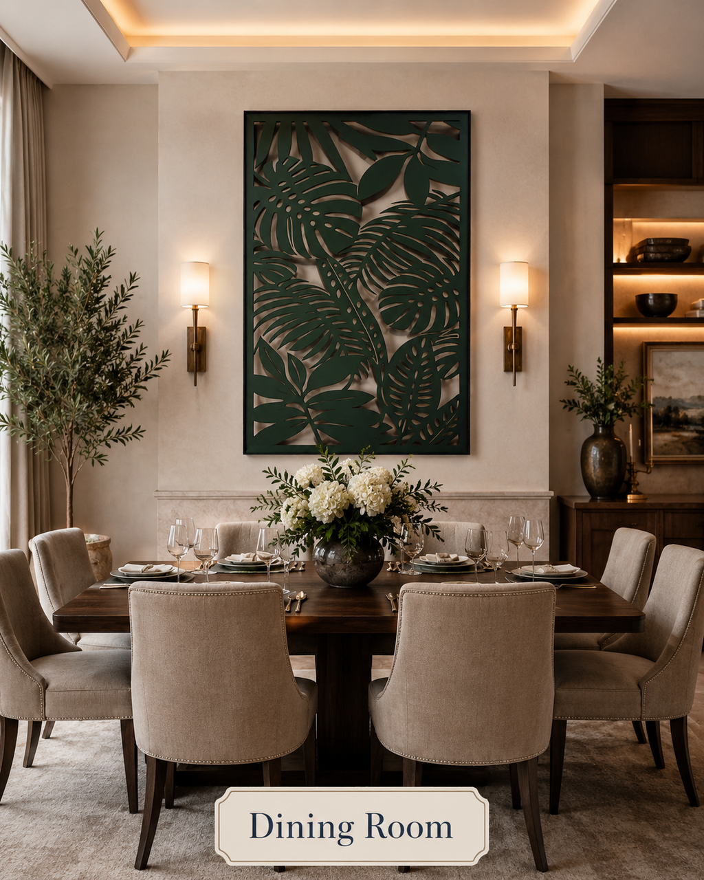 botanical wall feature