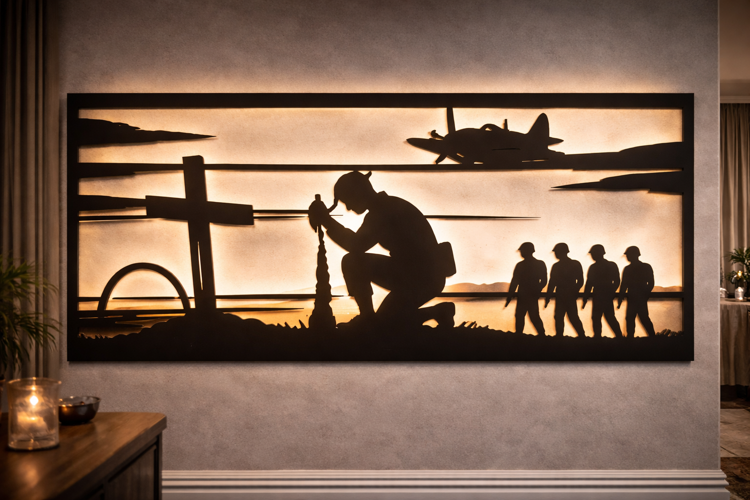 Silent tribute at sunset